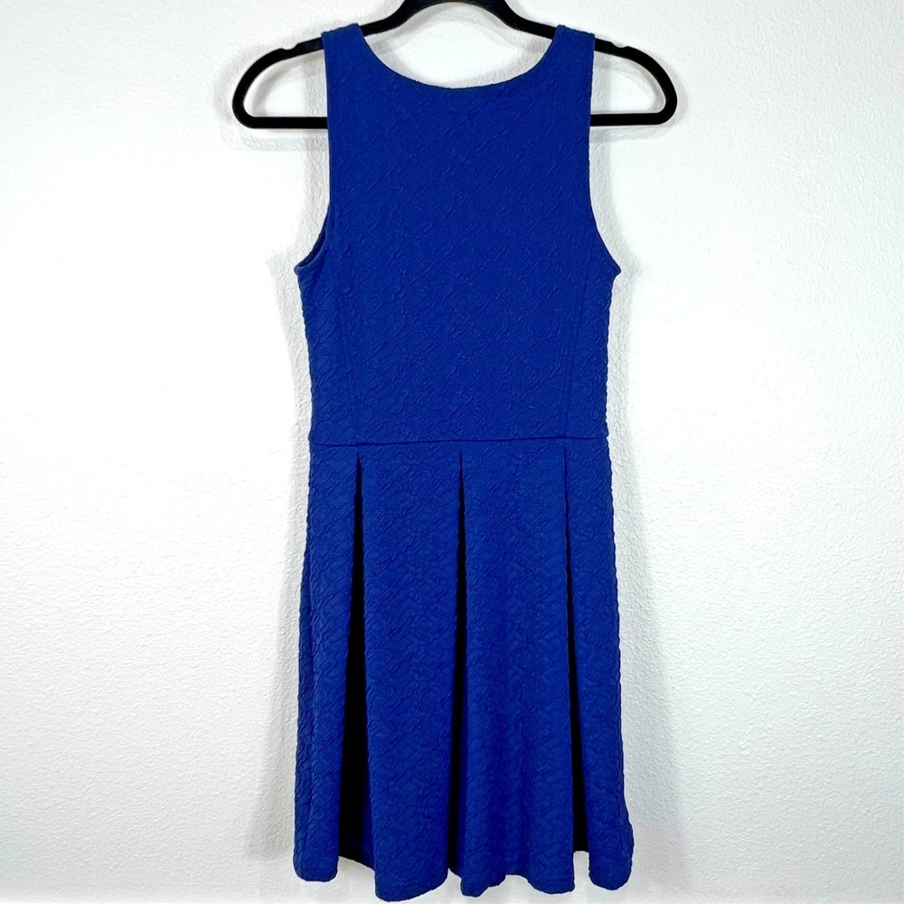 Frenchi Nordstrom Dress‎ S Blue Textured Sleeveless Coquette Twee
